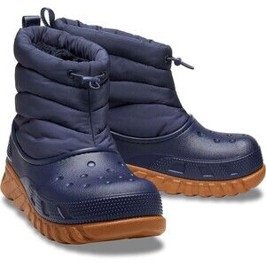 CROCS Classic Crush Clog Boots Navy Blue Waterproof Winter Snow Sz M8 W10